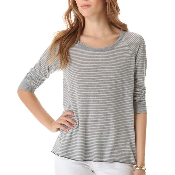 JAMES PERSE Raglan STRIPED T Shirt Top L 3 Chest42 - Picture 4 of 8